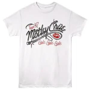 Motley Crue Girls Whipped Tour 87 Men's T Shirt White