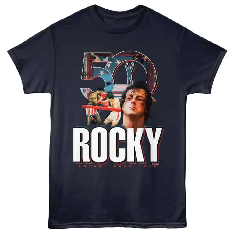 Rocky 50th Montage Men's T Shirt Navy