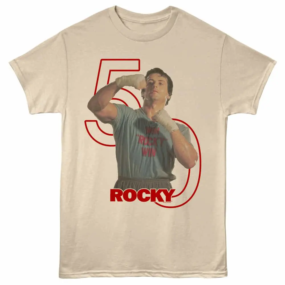 Rocky 50 Wins Men's T Shirt Sand
