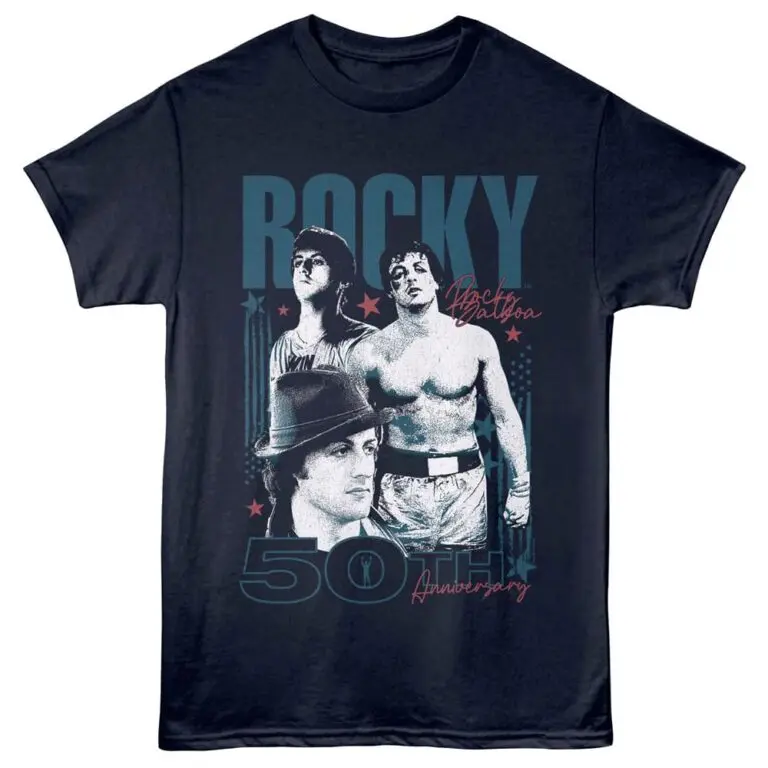 Rocky Balboa 50th Anniversary Men's T Shirt Navy