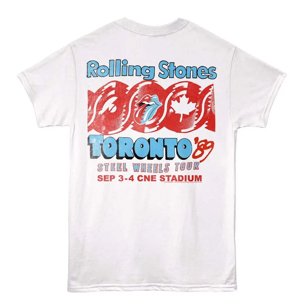 Rolling Stones Toronto Steels Wheels Tour 89 Men's T Shirt White