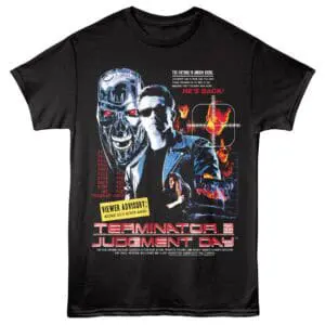 Terminator 2 Viewer Advisory Men's T Shirt Black