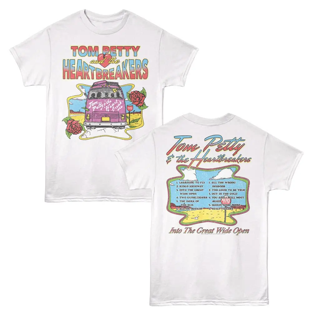 Tom Petty Into The Great Wide Open Tracklist Men's T Shirt White