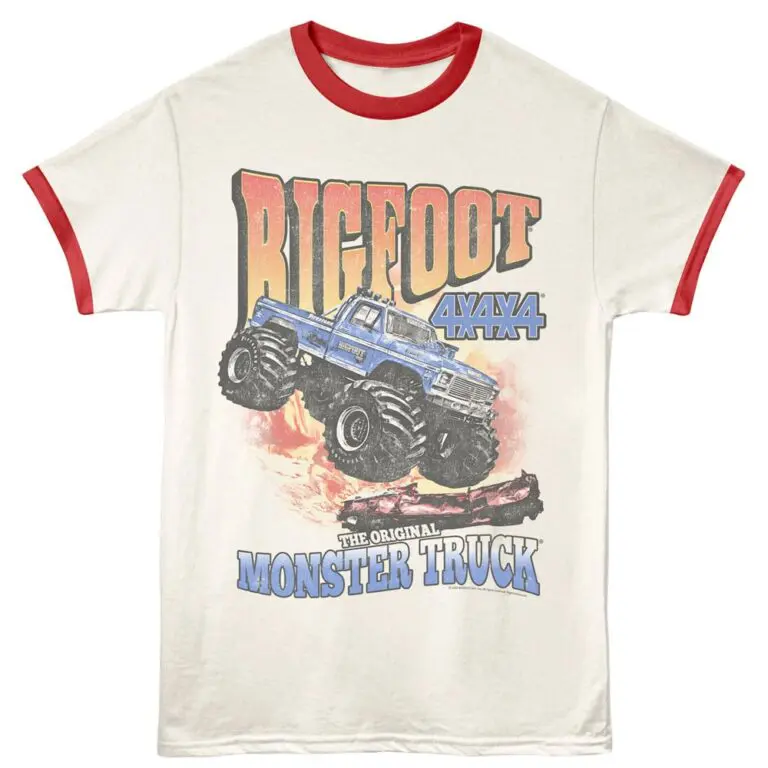 Bigfoot the Original Monster Truck Ringer T Shirt Ivory