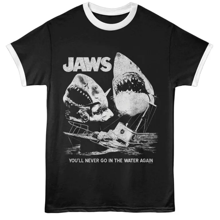 Jaws You’ll Never go in the Water Again Ringer T Shirt