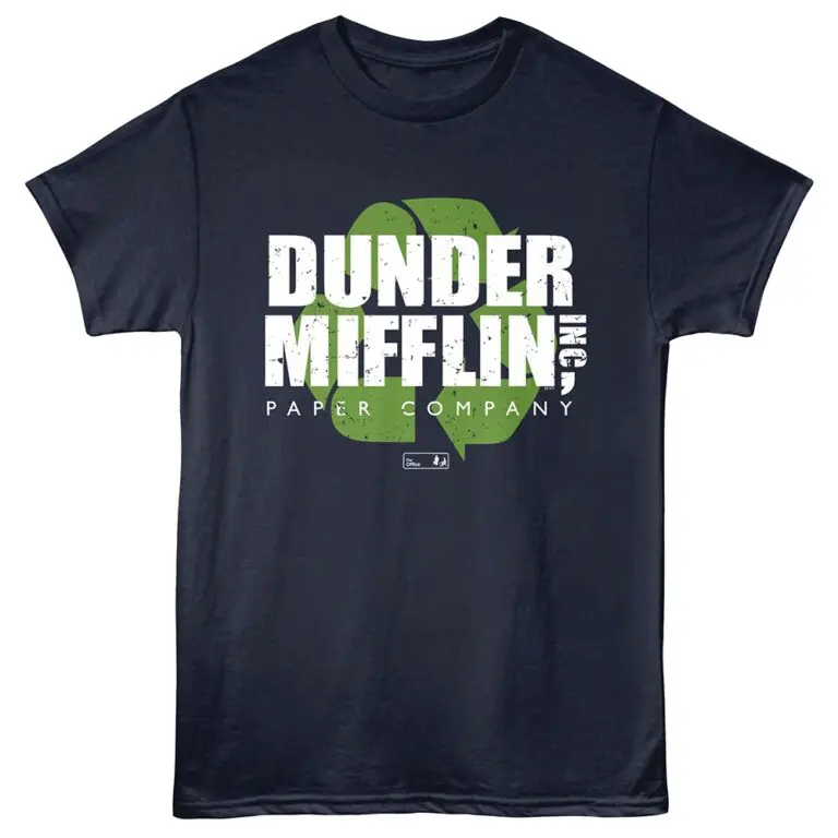 The Office Dunder Mifflin Recycle Men's T Shirt Navy