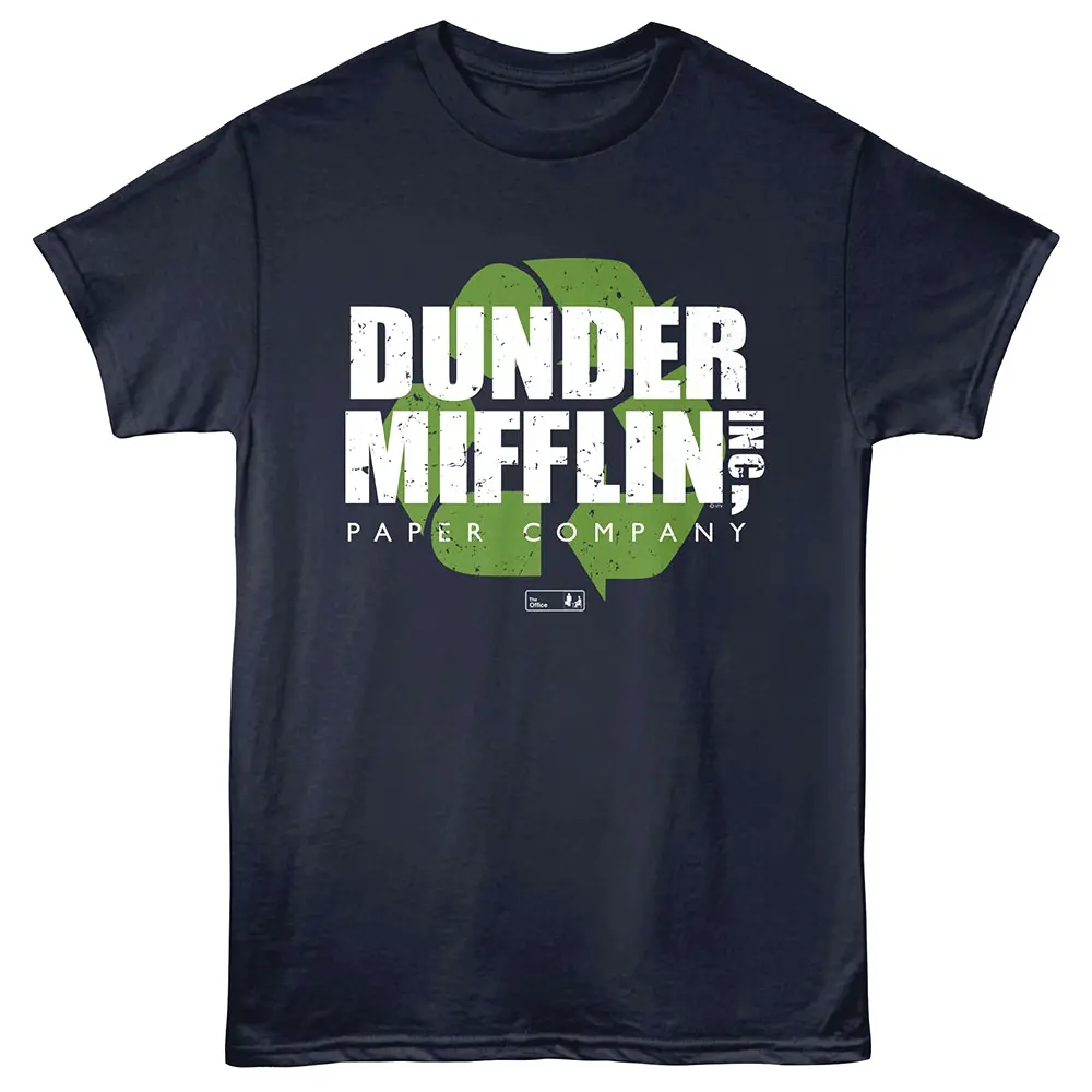 The Office Dunder Mifflin Recycle Men's T Shirt Navy