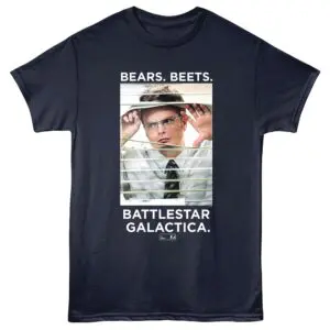 The Office Dwight Bears Beets Men's T Shirt Navy