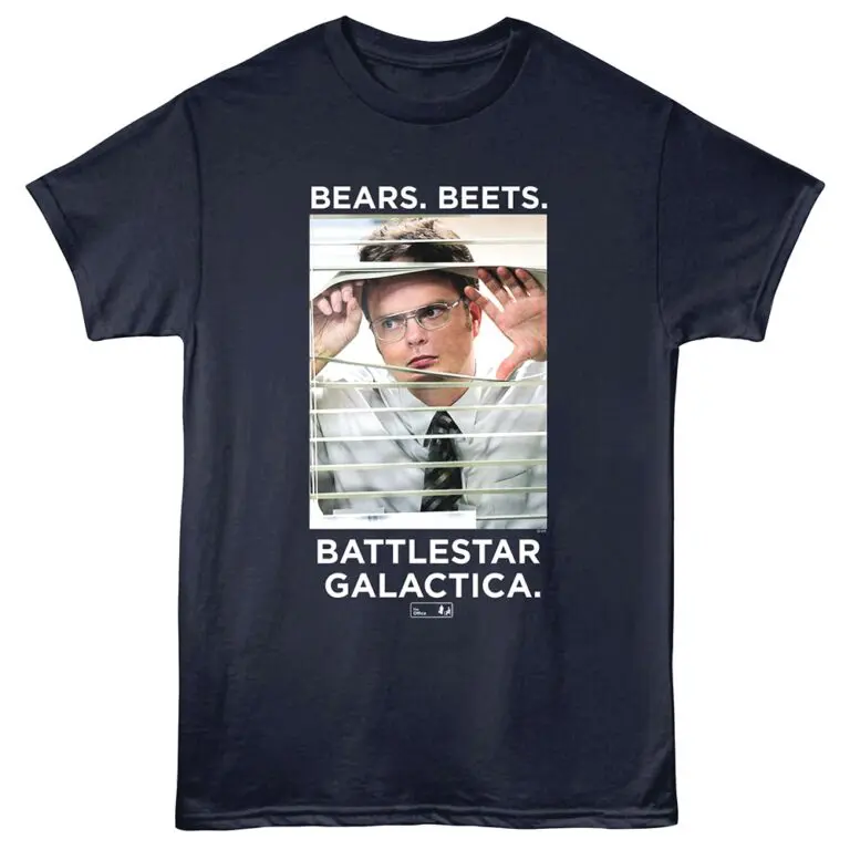 The Office Dwight Bears Beets Men's T Shirt Navy