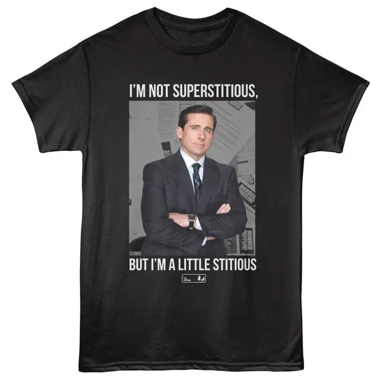 The Office not Superstitious Men's T Shirt Black