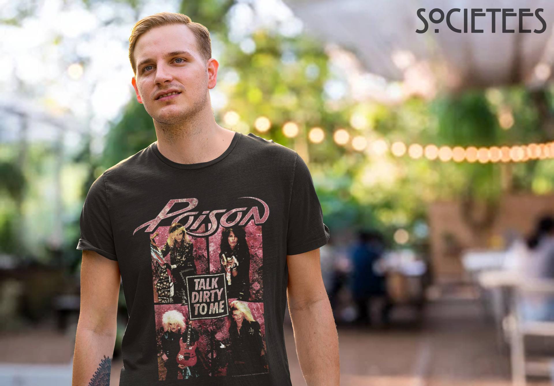 Poison Talk Dirty To Me T-Shirt - Mens Rock Band Graphic Tee | Societees