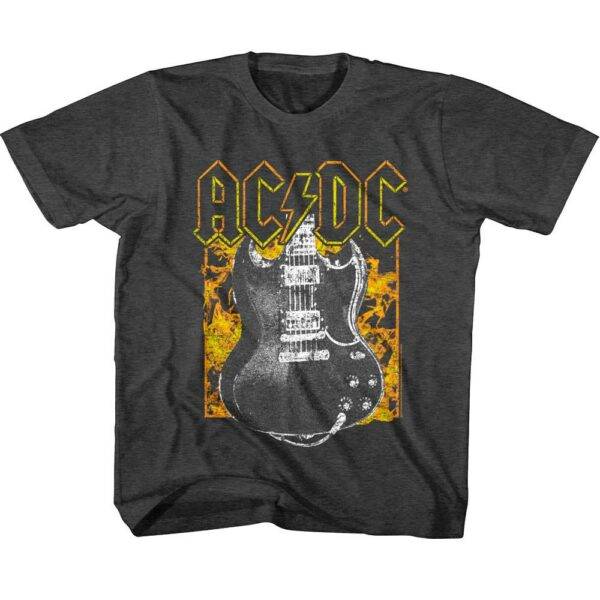 ACDC Flaming Guitar Kids T-Shirt