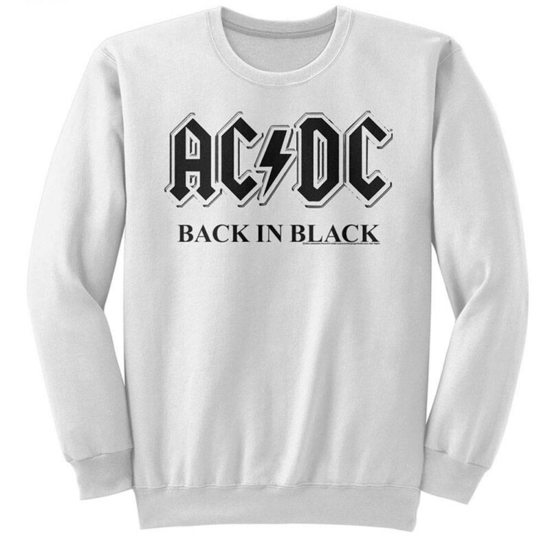 ACDC Back in Black White Sweater