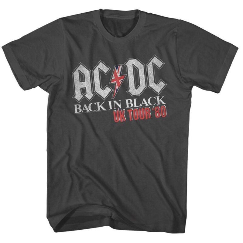 ACDC Back in Black UK Tour 1980 Men's T Shirt