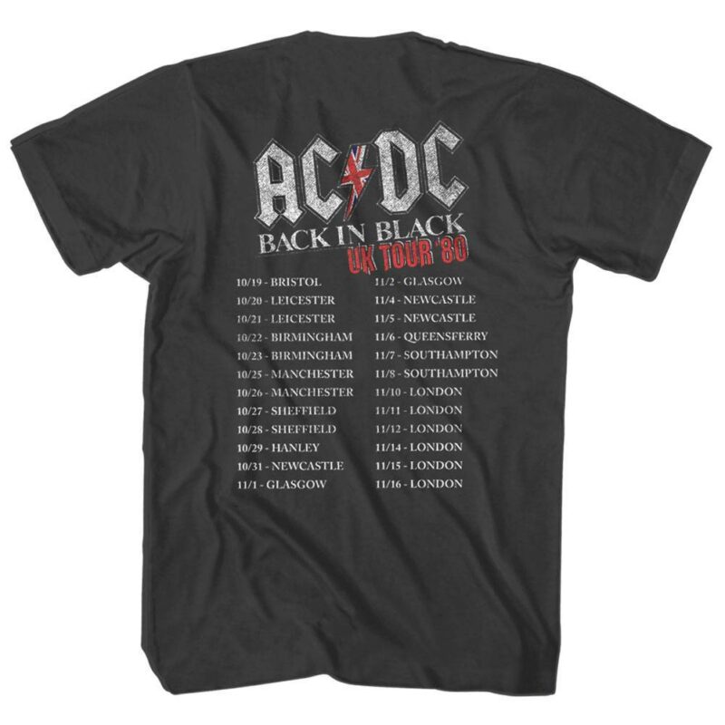 ACDC Back in Black UK Tour 1980 Men's T Shirt