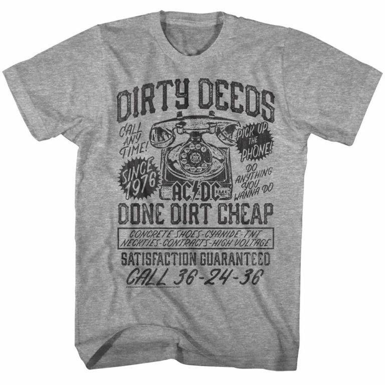 ACDC Vintage Dirty Deeds Men’s T Shirt