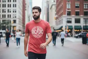 ACDC High Voltage Rock & Roll 1975 Red Men’s T Shirt