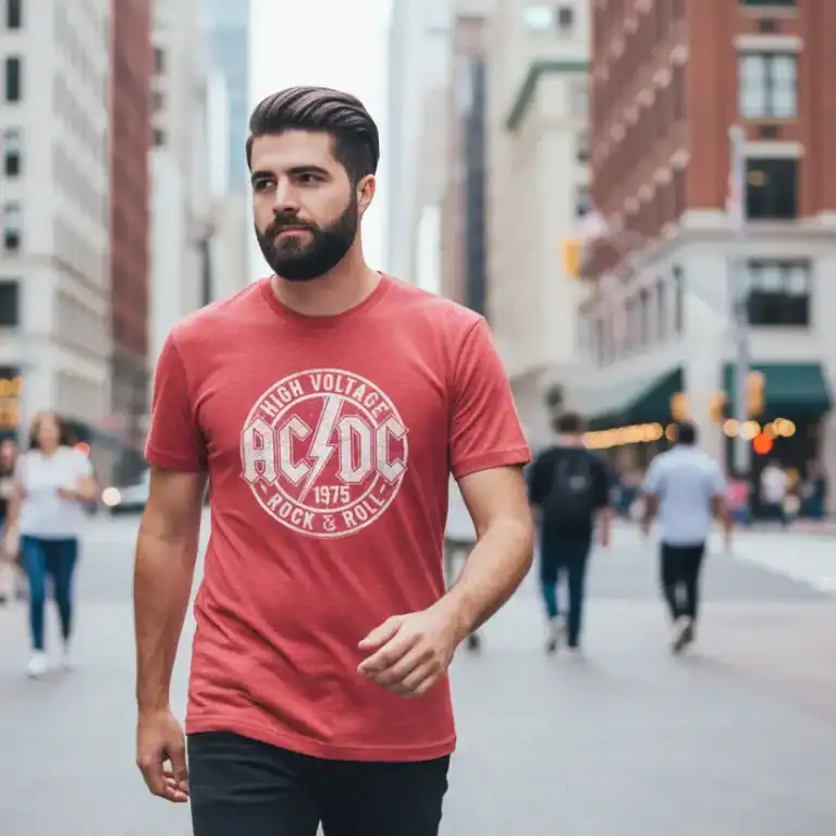 ACDC High Voltage Rock & Roll 1975 Red Men’s T Shirt