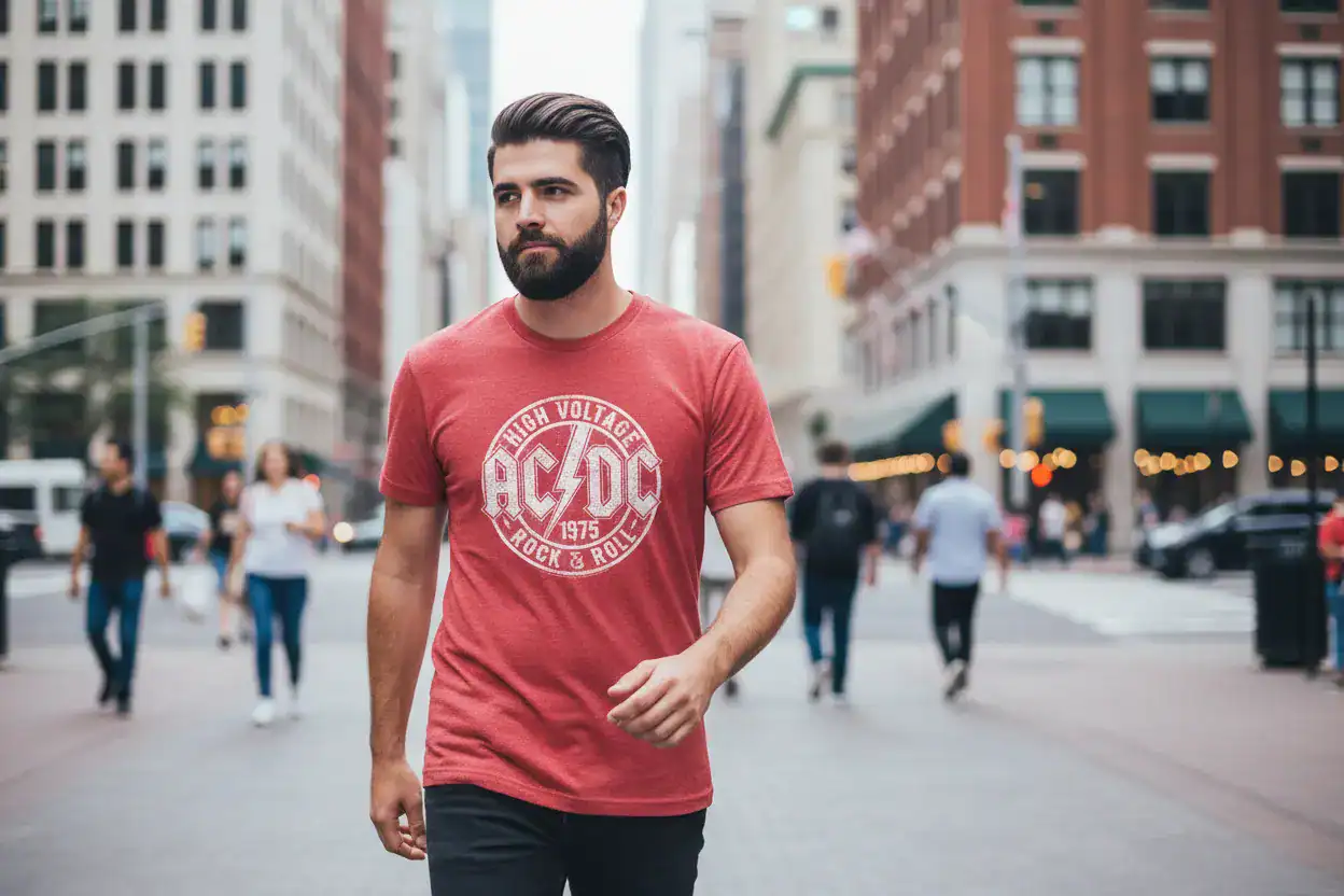 ACDC High Voltage Rock & Roll 1975 Red Men’s T Shirt