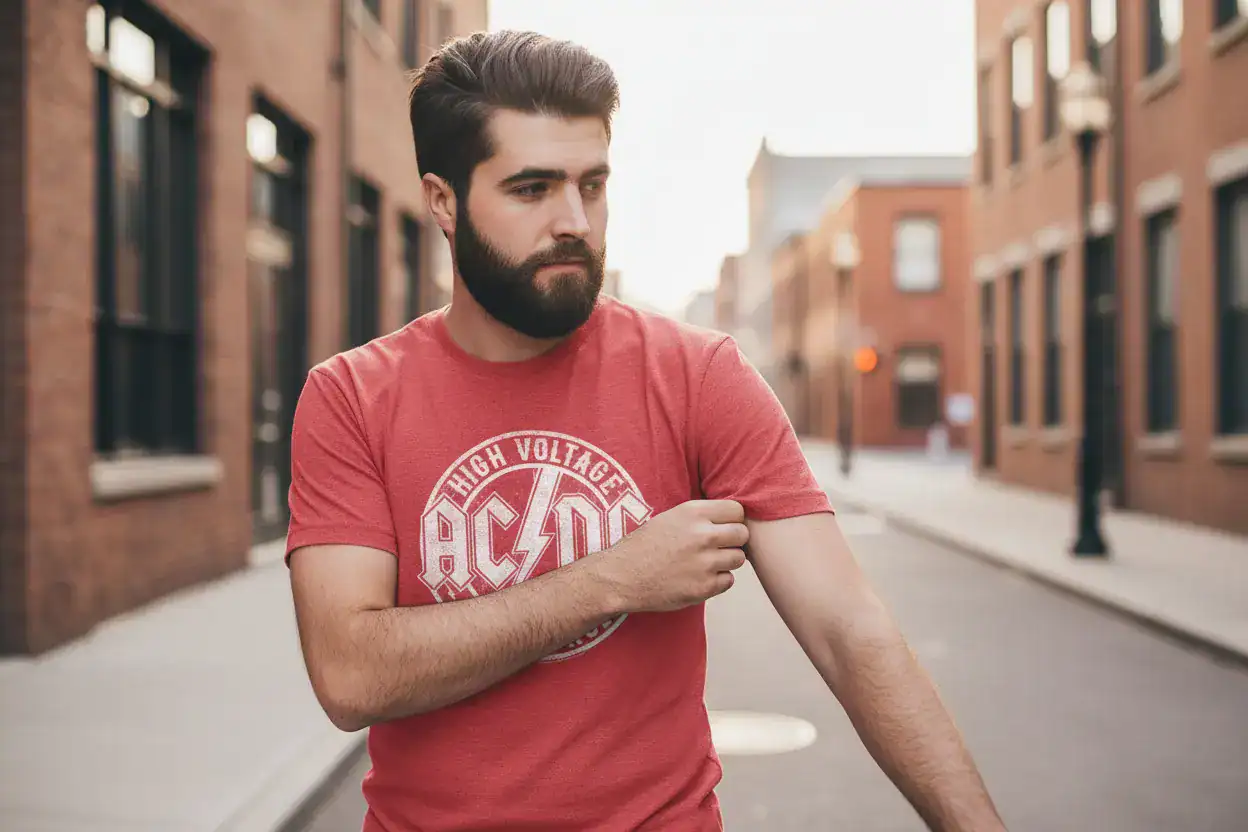 ACDC High Voltage Rock & Roll 1975 Red Men’s T Shirt