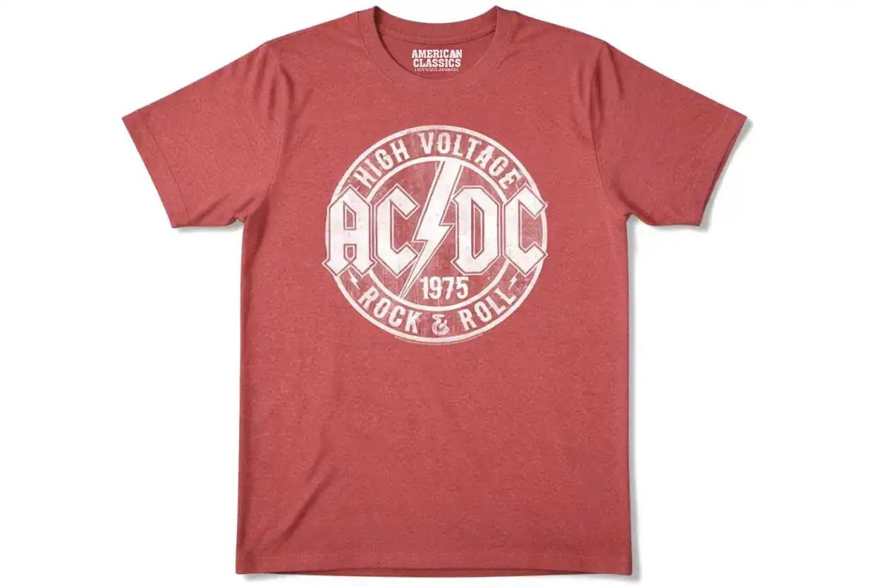 ACDC High Voltage Rock & Roll 1975 Red Men’s T Shirt