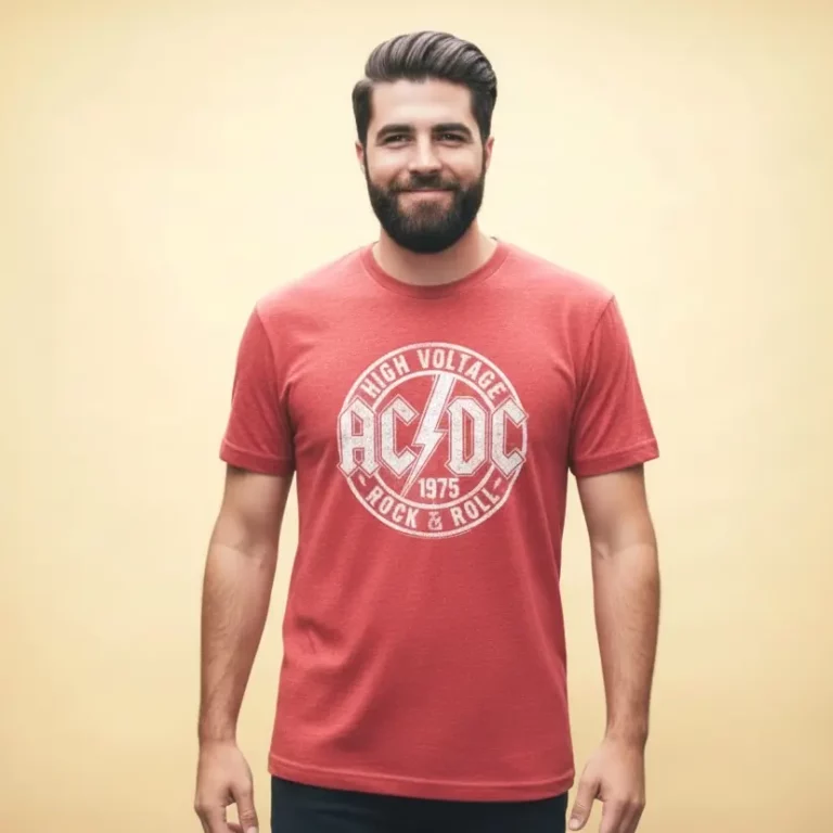 ACDC High Voltage Rock & Roll 1975 Red Men’s T Shirt