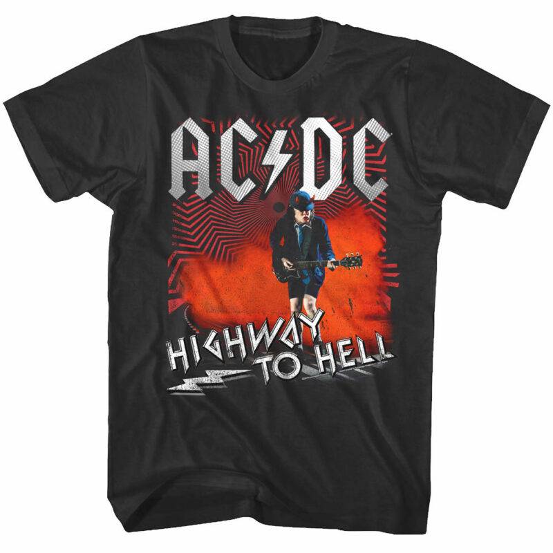 ACDC Highway to Hell Angus Shredding Men’s T Shirt