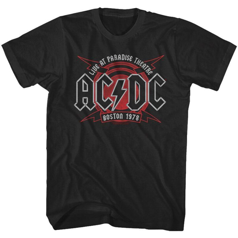 ACDC Live in Boston Paradise Theatre 1978 Men’s T Shirt