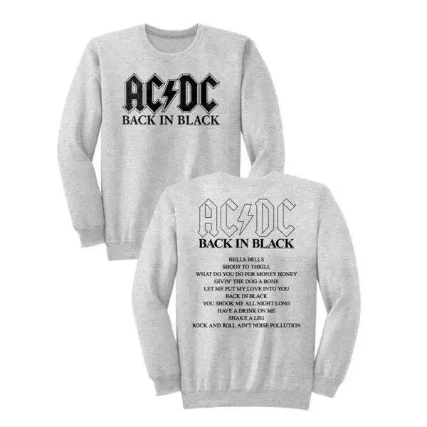 ACDC Back in Black Tracks Sweater