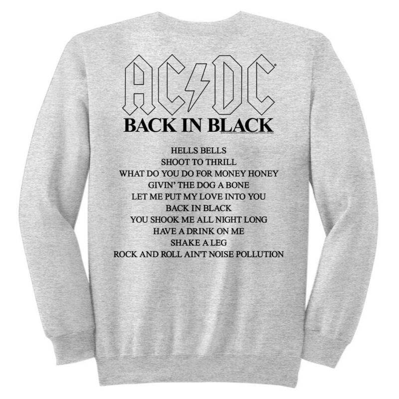 ACDC Back in Black Tracks Sweater