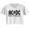 ACDC Back in Black White Crop Top