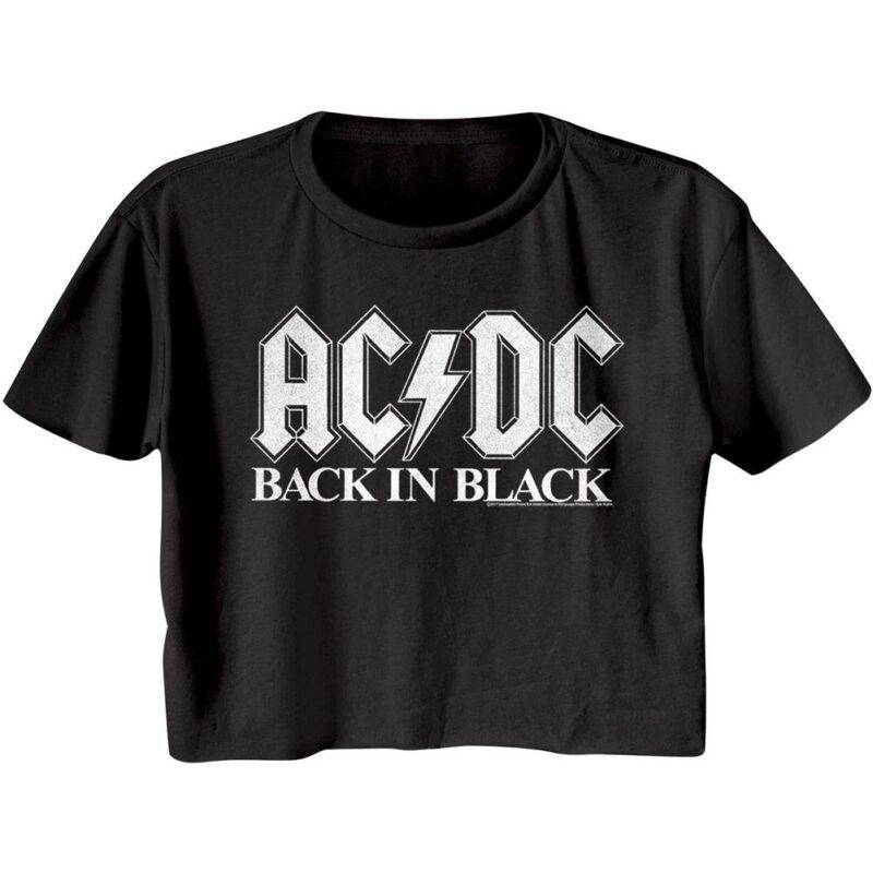 ACDC Back in Black Crop Top