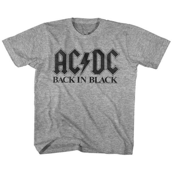 ACDC Back in Black Gray Kids T-Shirt