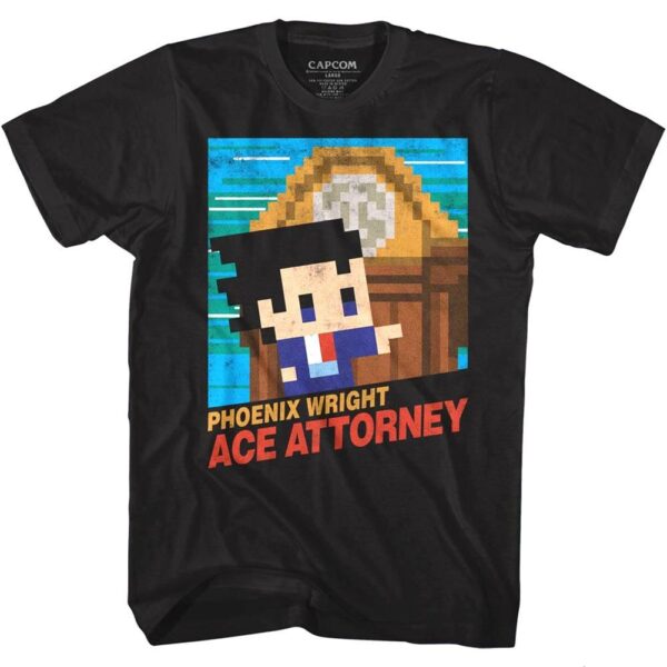 Ace Attorney Phoenix Wright 8Bit Pixel T-Shirt
