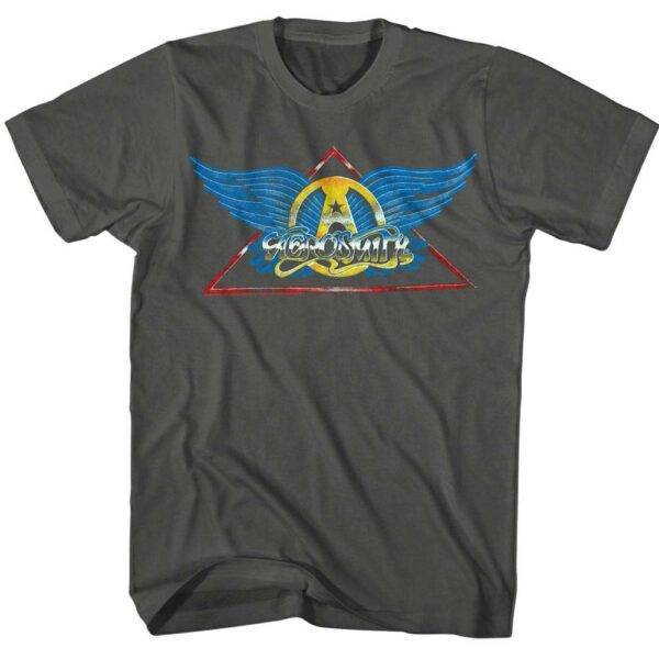 Aerosmith Chrome Winged Logo Men’s T Shirt