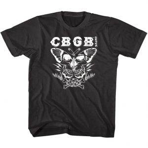 CBGB Butterfly Skull Kids T Shirt