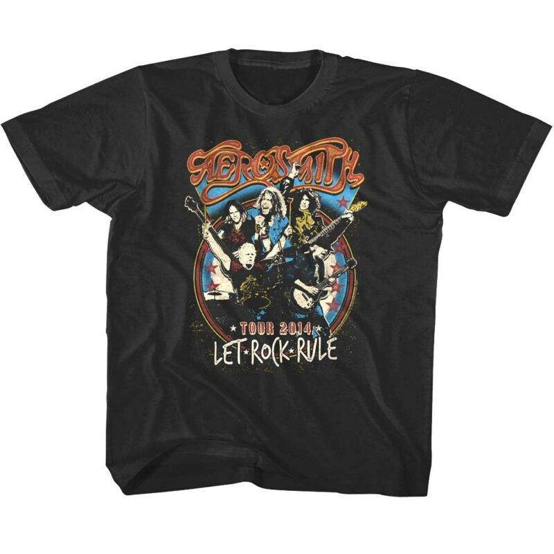 Aerosmith Let Rock Rule Tour 2014 Kids T Shirt