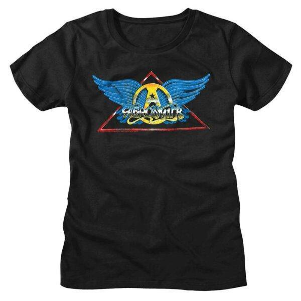 Aerosmith Chrome Winged Logo Women’s T Shirt