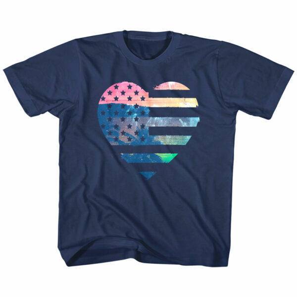 American Society Heart USA Flag Kids T-Shirt