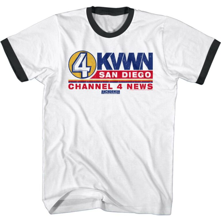 Anchorman KVWN Channel 4 News Retro Men’s T Shirt