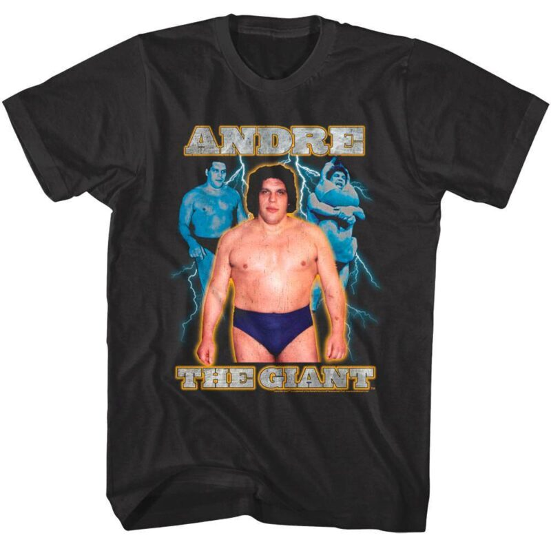 Andre the Giant Lightning Wrestling Montage Men’s T Shirt