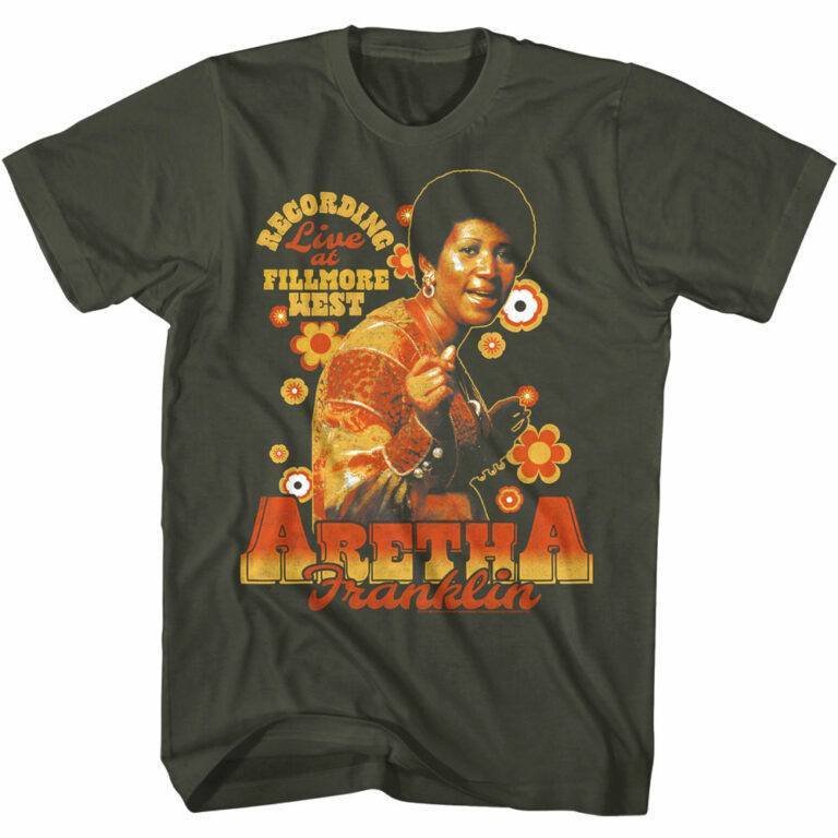 Aretha Franklin Recording Live Men’s T Shirt