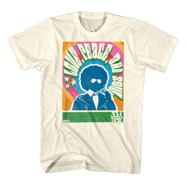 BET Soul Train Love Peace & Soul Afro Poster Men’s T Shirt