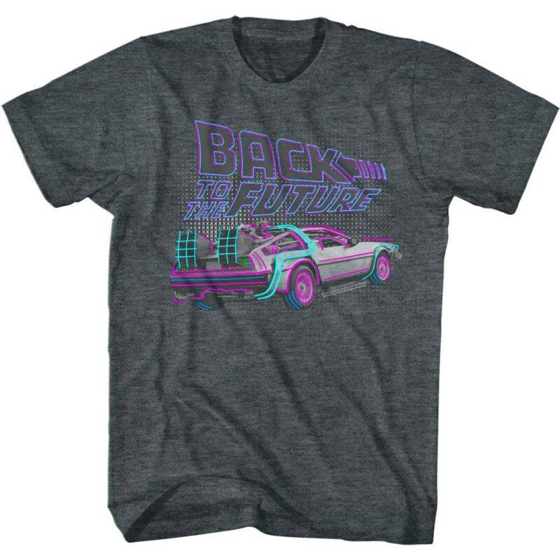 Back to The Future Neon Accent Delorean T-Shirt