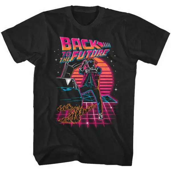 Back to The Future Neon Synthwave Sunset T-Shirt