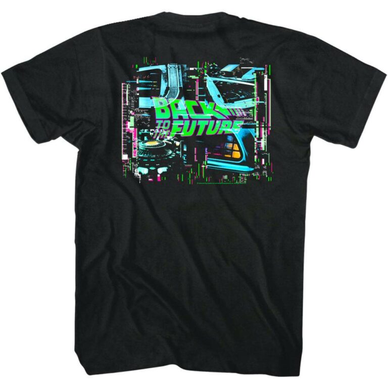 Back to The Future Neon Glitch T-Shirt