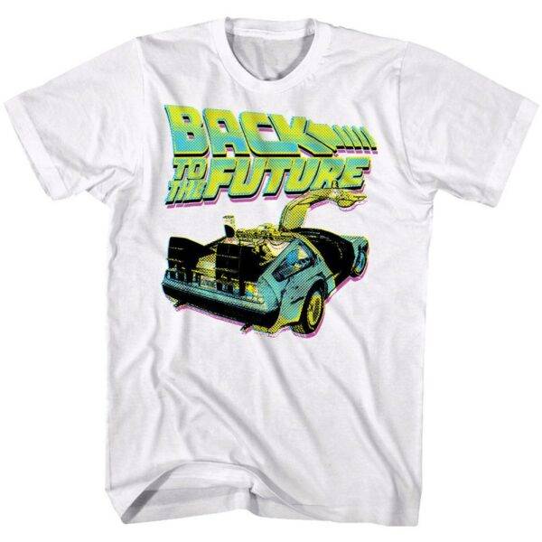 Back to The Future Neon Halftone DeLorean T-Shirt