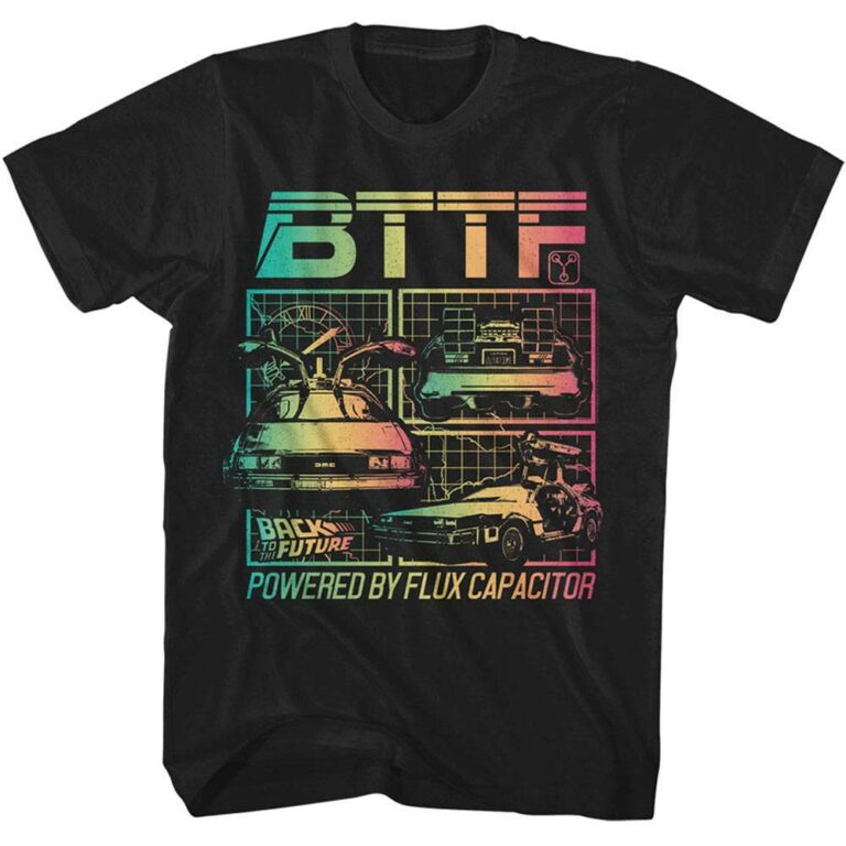 Back to The Future Rainbow Blueprints T-Shirt