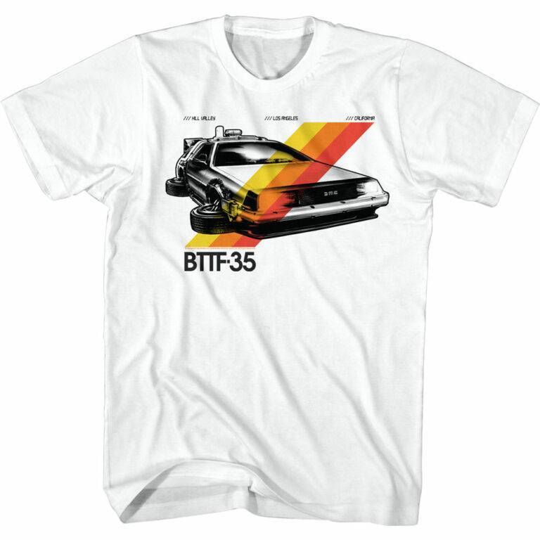 Back to The Future BTTF 35 Retro Stripes T-Shirt