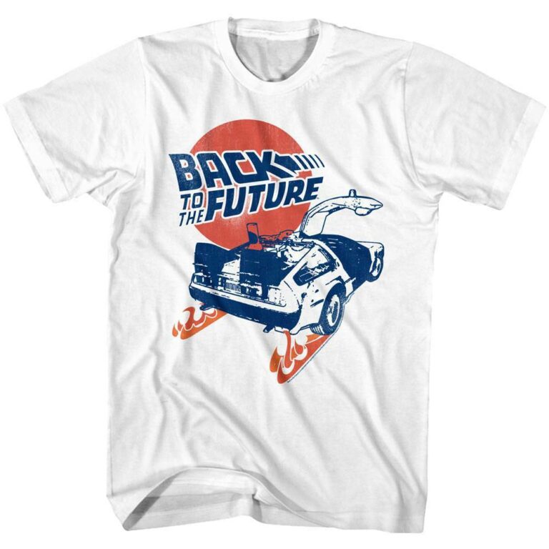 Back to The Future Rising Sun Delorean T-Shirt